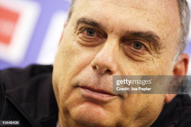 New Portsmouth FC Manager Avram Grant attends a Press Conference at their training ground on November 27, 2009 in Eastleigh, England.