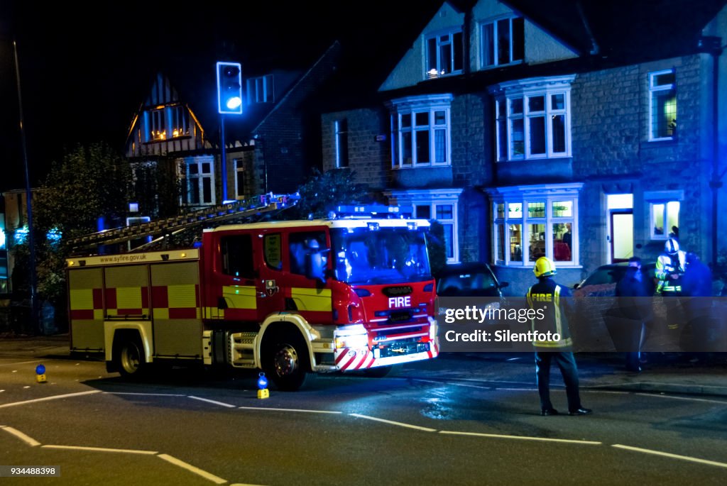 The South Yorkshire Fire Service On a Night Call in Sheffield