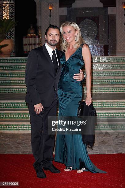 Former professional tennis player Henri Leconte and his wife Florentine attend the Gala evening to celebrate the re-opening of Hotel La Mamounia on...