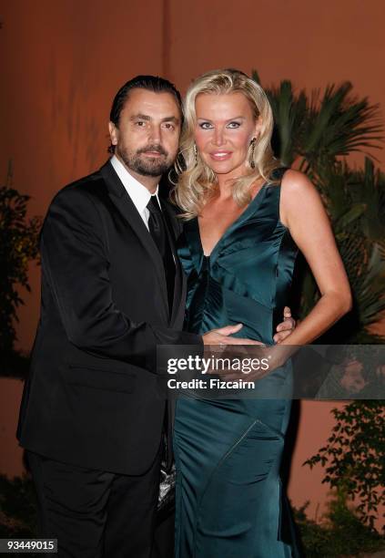 Former professional tennis player Henri Leconte and his wife Florentine attend the Gala evening to celebrate the re-opening of Hotel La Mamounia on...