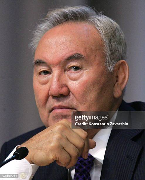 Kazakh President Nursultan Nazarbayev attends in the EURASEC Summit in Minsk, Belarus. Leaders of former Soviet republics have gathered in Minsk for...