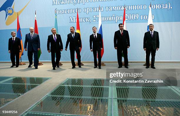 Armenian President Serge Sargsyan, Belarussian President Alexander Lukashenko, Kazakh President Nursultan Nazarbayev, Kyrgyz President Kurmanbek...