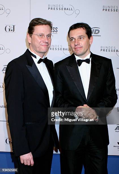 German Foreign Minister Guido Westerwelle and his partner Michael Mronz attend the annual press ball 'Bundespresseball' at the Intercontinental Hotel...
