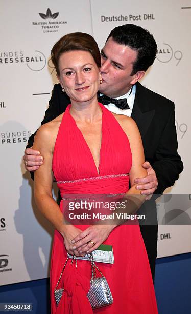 Hubertus Heil and wife Solveig Orlowski attend the annual press ball 'Bundespresseball' at the Intercontinental Hotel in Berlin on November 27, 2009...