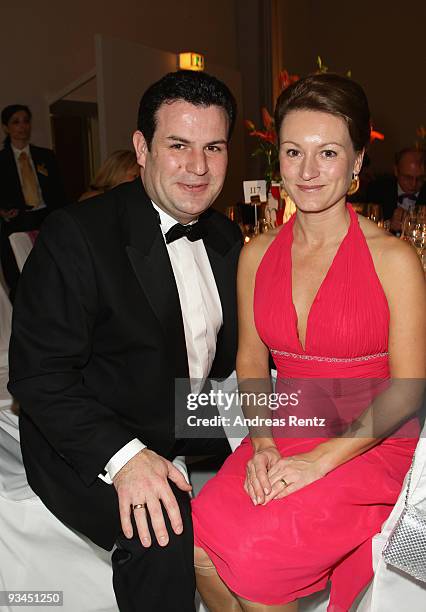 German politican Hubertus Heil and his wife Solveig Orlowski attend the annual press ball 'Bundespresseball' at the Intercontinental Hotel in Berlin...