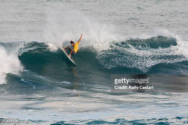 Gavin Gillette of Hawaii advanced into the next round of the O'Neill World Cup of Surfing after placing second in his Round 1 heat on November 27,...