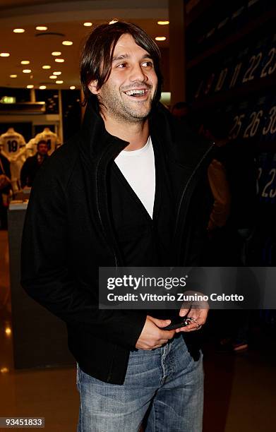 Internazionale Milan defender Cristian Chivu arrives at the FC Internazionale Milan Cocktail Party on November 27, 2009 in Milan, Italy.