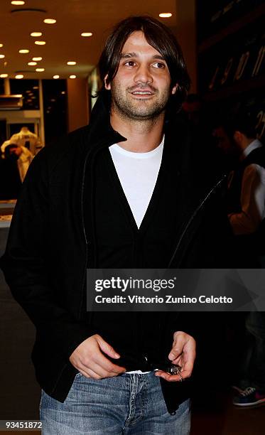 Internazionale Milan defender Cristian Chivu arrives at the FC Internazionale Milan Cocktail Party on November 27, 2009 in Milan, Italy.