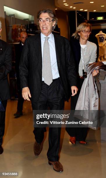 Internazionale Milan President Massimo Moratti arrives at the FC Internazionale Milan Cocktail Party on November 27, 2009 in Milan, Italy.