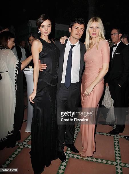 Model Miranda Kerr, actor Orlando Bloom and actress Gwyneth Paltrow attend the Gala evening to celebrate the re-opening of Hotel La Mamounia on...