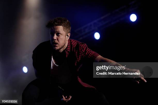 Dan Reynolds of Imagine Dragons, performs during the second day of Lollapalooza Chile 2018 at Parque O'Higgins on March 17, 2018 in Santiago, Chile.