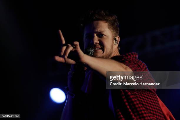 Dan Reynolds of Imagine Dragons, performs during the second day of Lollapalooza Chile 2018 at Parque O'Higgins on March 17, 2018 in Santiago, Chile.
