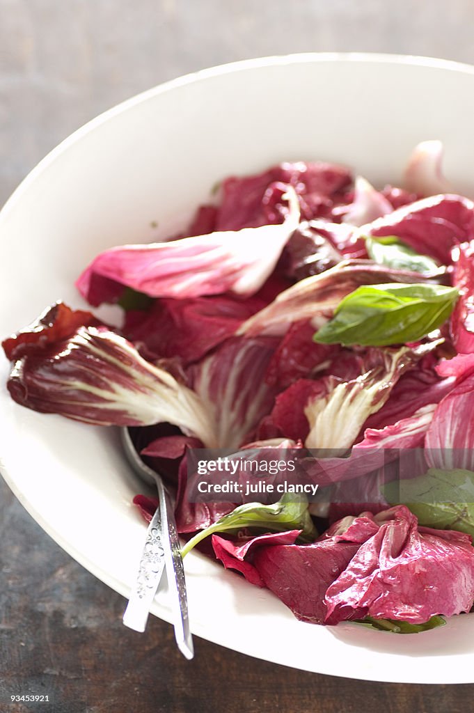 Christmas salad of radicchio & basil