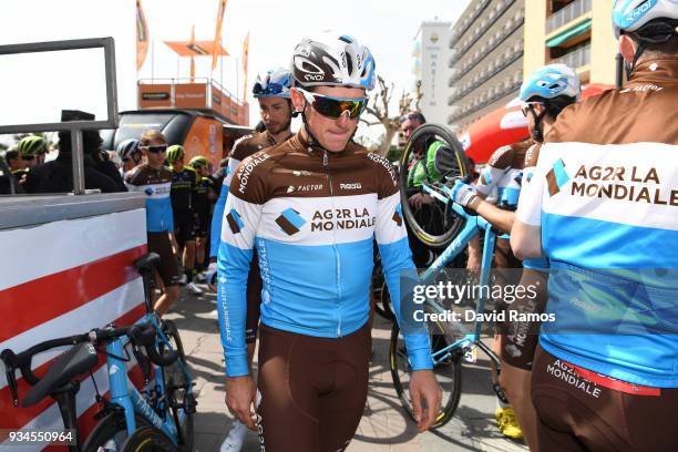 Start / Mathias Frank of Switzerland and Team AG2R La Mondiale / during the 98th Volta Ciclista a Catalunya 2018, Stage 1 a 152,3km stage from...