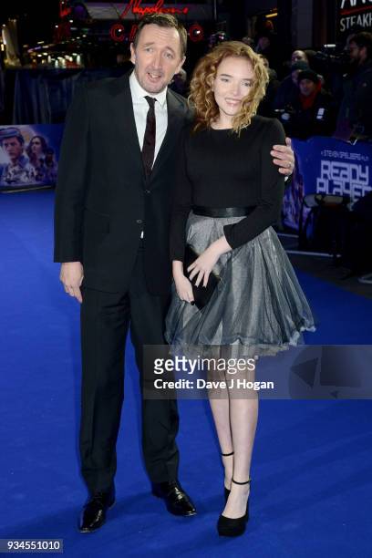 Ralph Ineson and Becky Ineson attend the European Premiere of 'Ready Player One' at Vue West End on March 19, 2018 in London, England.