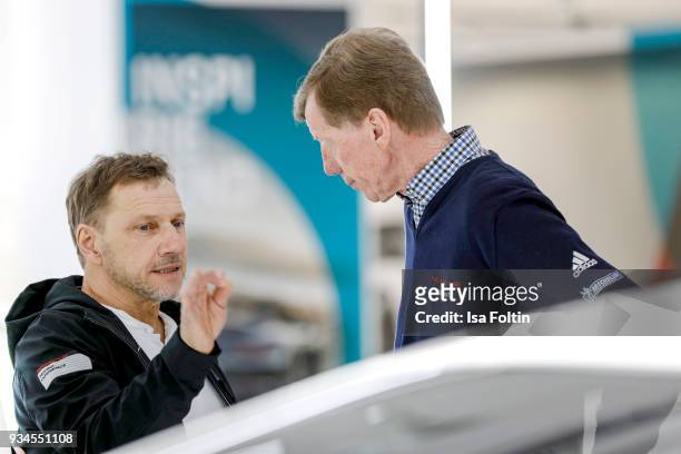 German actor and Porsche brand ambassador Richy Mueller and Porsche representative and development driver and four-time winner of the Monte Carlo...