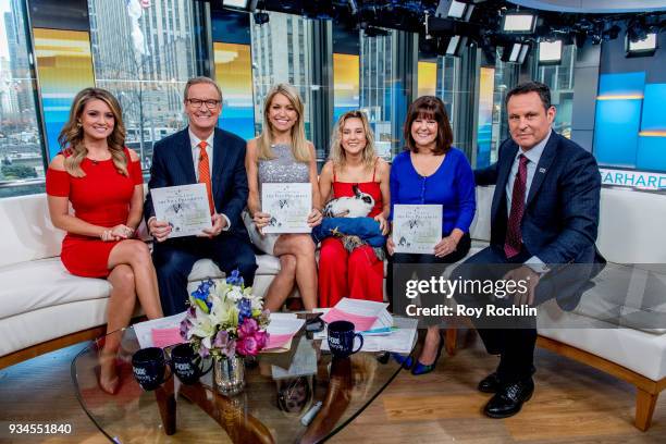 Jillian Mele, Steve Doocy, Ainsley Earhardt, Charlotte Pence, Karen Pence, Brian Kilmeade and the Pence family Bunny Maroln Bundo visit Fox & Friends...