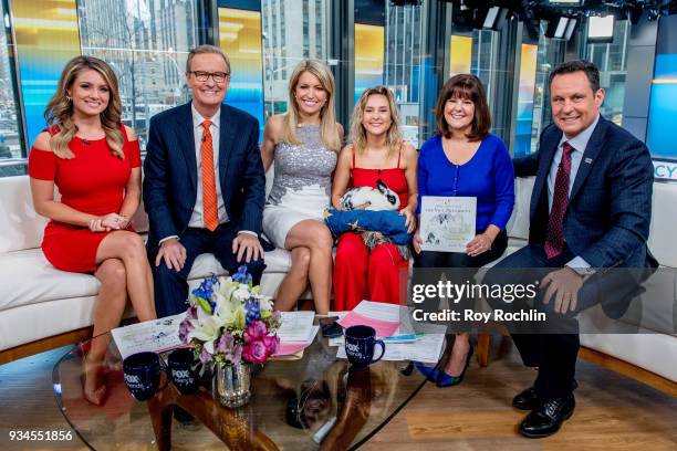 Jillian Mele, Steve Doocy, Ainsley Earhardt, Charlotte Pence, Karen Pence, Brian Kilmeade and the Pence family Bunny Maroln Bundo visit Fox & Friends...