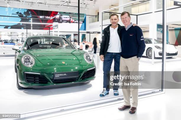 German actor and Porsche brand ambassador Richy Mueller and Porsche representative and development driver and four-time winner of the Monte Carlo...