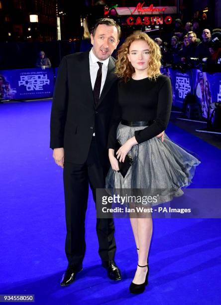 Ralph Ineson and daughter Rebecca Ineson attending the European Premiere of Ready Player One held at the Vue West End in Leicester Square, London.