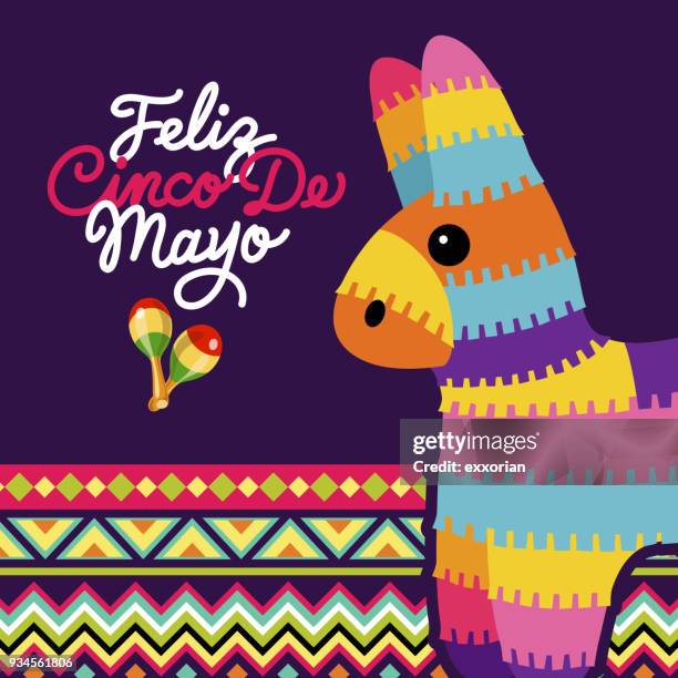 ilustrações, clipart, desenhos animados e ícones de cinco de mayo piñata mexicana - cobertor