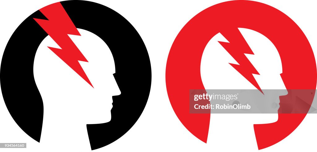 Dois ícones de dor de cabeça redonda