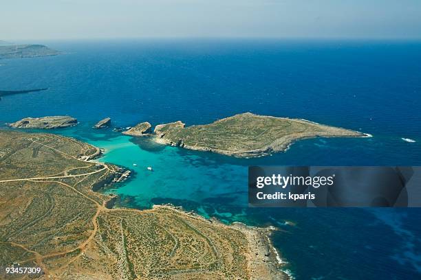 blue lagoon: sandy beach - malta culture stock pictures, royalty-free photos & images