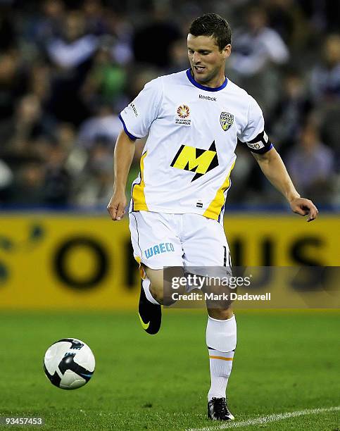 Jason Culina of United controls the ball during the round 16 A-League match between the Melbourne Victory and Gold Coast United at Etihad Stadium on...