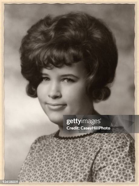 bouffant, 1963 - retro hairstyle stock pictures, royalty-free photos & images