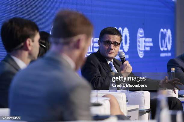 Mario Mesquita, chief economist of Itau Unibanco SA, speaks during the Institute of International Finance G20 Conference in Buenos Aires, Argentina,...