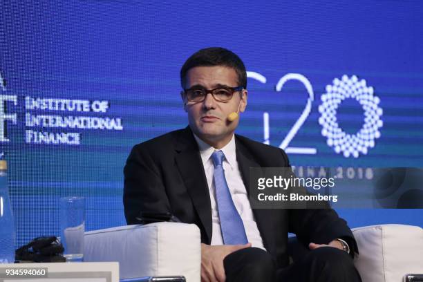 Mario Mesquita, chief economist of Itau Unibanco SA, listens during the Institute of International Finance G20 Conference in Buenos Aires, Argentina,...