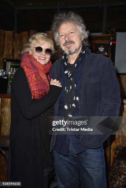 Wolfgang Niedecken and wife Tina Niedecken attend the Semmel Concerts Press Lunch on March 19, 2018 in Berlin, Germany.