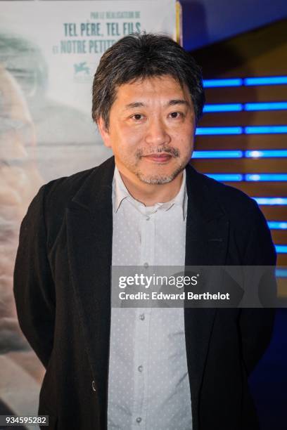 Hirokazu Kore-Eda, during the "The Third Murder" : Paris Premiere At UGC Cine Cite Les Halles, on March 19, 2018 in Paris, France.