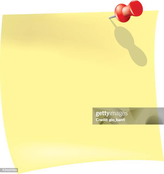 yellow post it - post it note pad stock illustrations