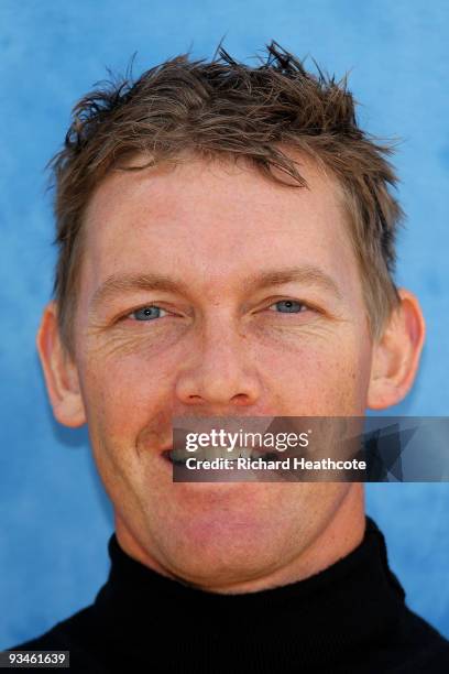 Peter Gustafsson of Sweden poses for a portrait photo during the first round of the European Tour Qualifying School Final Stage at the PGA Golf de...