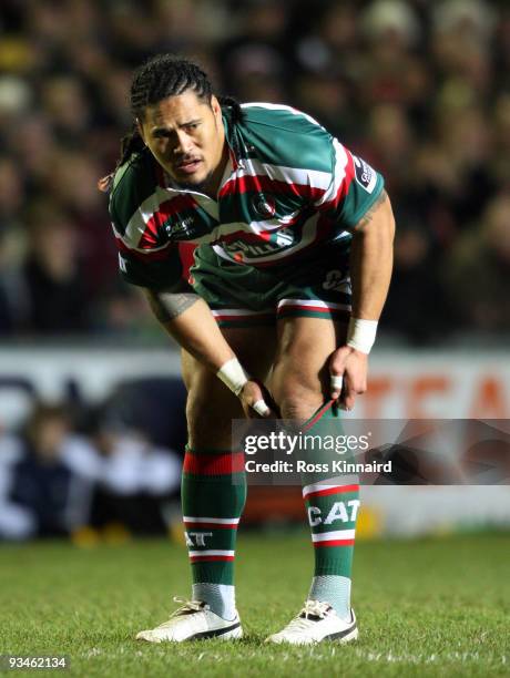Alesana Tuilagi of Leicester during the Guinness Premiership match between Leicester Tigers and Leeds Carnegie at Welford Road on November 28, 2009...