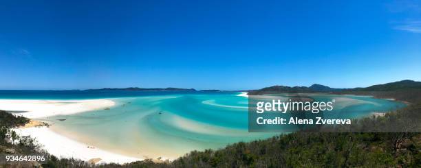 whitehaven bay, australia - australia panoramic stock-fotos und bilder