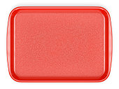 Red plastic food tray