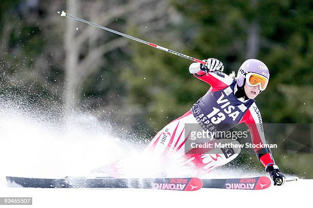 Michaela Kirchgasser of Austria competes in the first run of the Giant Slalom during the Audi FIS Ski World Cup on November 28, 2009 in Aspen,...