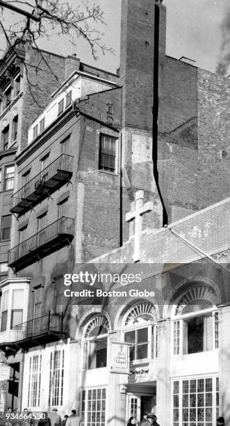 Buildings on Park Street in Boston set to be demolished to make room for the new center for The Paulist Fathers, including the Holy Ghost Chapel, are...