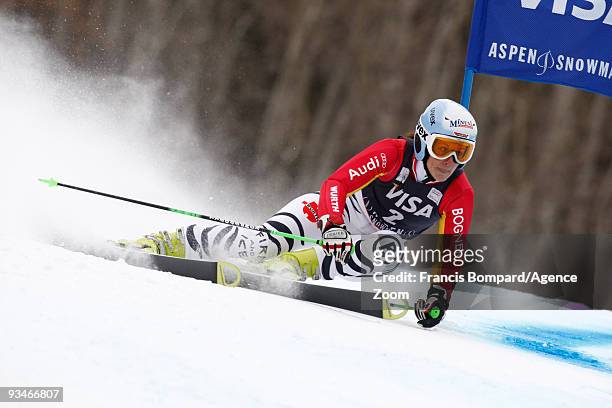 Sarka Kathrin Hoelzl of Germany takes 1st Place during the Audi FIS Alpine Ski World Cup Women's Giant Slalom on November 28, 2009 in Aspen,...
