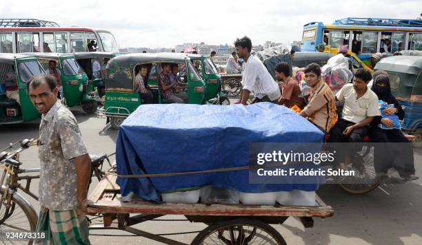 The capital city of Dhaka. The neighbourhood of Sadarghat, in the old city of Dhaka, the capital of Bangladesh in June 17, 2015 in Dhaka, Bangladesh