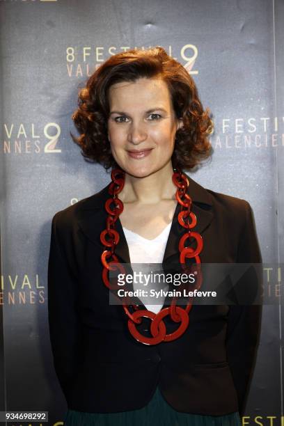 Humorist Armelle attends Valenciennes Film festival photocall for opening ceremony of Documentary Competition on March 19, 2018 in Valenciennes,...