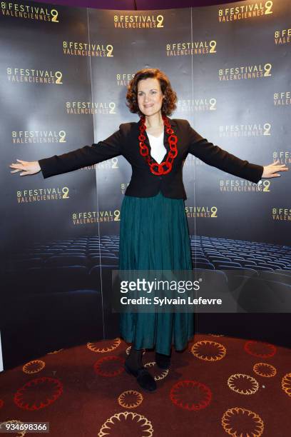 Humorist Armelle attends Valenciennes Film festival photocall for opening ceremony of Documentary Competition on March 19, 2018 in Valenciennes,...