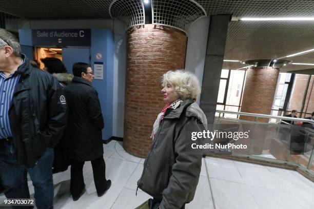French political activist Olivia Zemor goes into the court of Versailles, near Paris on March 19, 2018. O. Zemor is the co-founder and leader of...