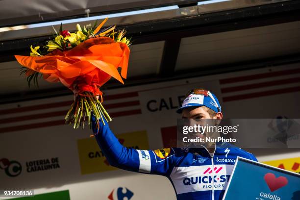 Alvaro J. Of QUICK STEP FLOORS celebrating his victory during the 98th Volta Ciclista a Catalunya 2018 / Stage 1 Calella - Calella of 152,3km during...