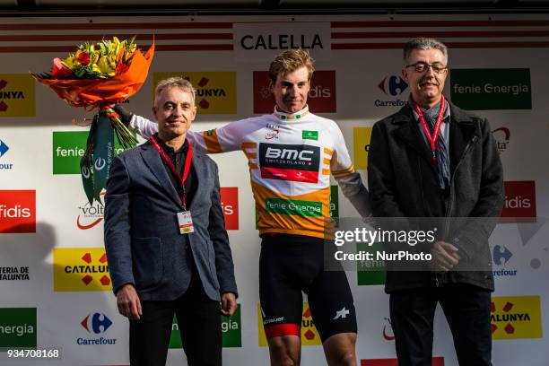 Tom of BMC RACING TEAM celebrating his spring maillot during the 98th Volta Ciclista a Catalunya 2018 / Stage 1 Calella - Calella of 152,3km during...