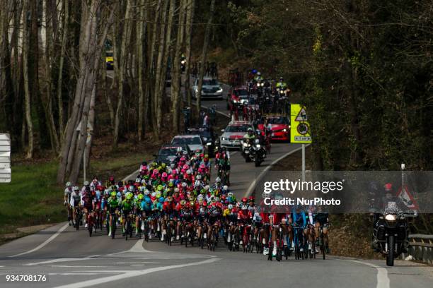 The peloton during the 98th Volta Ciclista a Catalunya 2018 / Stage 1 Calella - Calella of 152,3km during the Tour of Catalunya, March 19th of 2018...