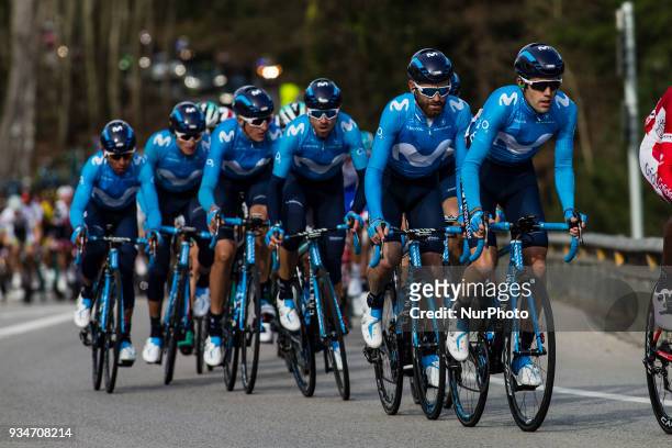 At the peloton during the 98th Volta Ciclista a Catalunya 2018 / Stage 1 Calella - Calella of 152,3km during the Tour of Catalunya, March 19th of...