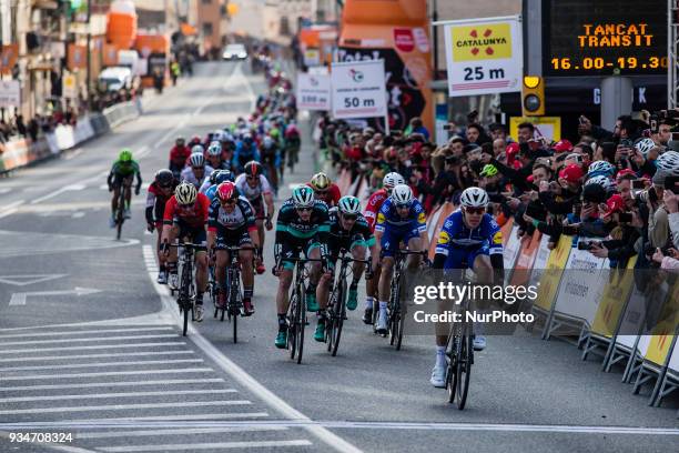 Final sprint leaded by 26 HODEG, Alvaro J. Of QUICK STEP FLOORS during the 98th Volta Ciclista a Catalunya 2018 / Stage 1 Calella - Calella of...